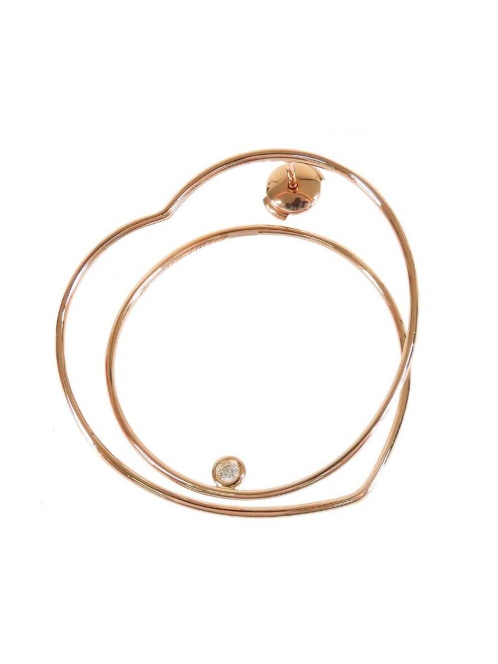 Hermes Vertige Coeur Earrings Pink Gold 18k Diamond